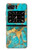 W2906 Aqua Turquoise Pierre Etui Coque Housse et Flip Housse Cuir pour Motorola Moto Razr 2022