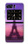 W3447 Paris Eiffel Le coucher du soleil Etui Coque Housse et Flip Housse Cuir pour Motorola Moto Razr 2022