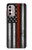 W3472 sapeur pompier Rouge mince ligne Drapeau Etui Coque Housse et Flip Housse Cuir pour Motorola Moto G Stylus 4G (2022)