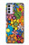 W3281 Motif coloré Hippie Fleurs Etui Coque Housse et Flip Housse Cuir pour Motorola Moto G42