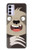 W3855 Dessin animé visage paresseux Etui Coque Housse et Flip Housse Cuir pour Motorola Moto G42
