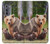 W3558 Famille d'ours Etui Coque Housse et Flip Housse Cuir pour Motorola Edge (2022)