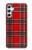 W2374 Motif Tartan Rouge Etui Coque Housse et Flip Housse Cuir pour Samsung Galaxy A34 5G