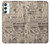 W3819 Papier Vintage rétro Etui Coque Housse et Flip Housse Cuir pour Samsung Galaxy A34 5G