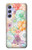 W3705 Fleur florale pastel Etui Coque Housse et Flip Housse Cuir pour Samsung Galaxy A54 5G