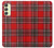 W2374 Motif Tartan Rouge Etui Coque Housse et Flip Housse Cuir pour Samsung Galaxy A24 4G