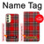 W2374 Motif Tartan Rouge Etui Coque Housse et Flip Housse Cuir pour Samsung Galaxy A24 4G