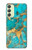 W2906 Aqua Turquoise Pierre Etui Coque Housse et Flip Housse Cuir pour Samsung Galaxy A24 4G