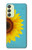 W3039 Tournesol Bleu millésimé Etui Coque Housse et Flip Housse Cuir pour Samsung Galaxy A24 4G