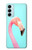 W3708 Flamant rose Etui Coque Housse et Flip Housse Cuir pour Samsung Galaxy M14