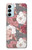 W3716 Motif floral rose Etui Coque Housse et Flip Housse Cuir pour Samsung Galaxy M14