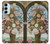 W3749 Vase de fleurs Etui Coque Housse et Flip Housse Cuir pour Samsung Galaxy M14