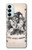 W3818 Carte à jouer vintage Etui Coque Housse et Flip Housse Cuir pour Samsung Galaxy M14
