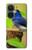 W3839 Oiseau bleu du bonheur Oiseau bleu Etui Coque Housse et Flip Housse Cuir pour OnePlus Nord CE 3 Lite, Nord N30 5G