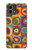 W3409 Carrés cercles concentriques Etui Coque Housse et Flip Housse Cuir pour Motorola Moto G Stylus 5G (2023)