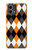 W3421 Noir Orange Blanc Argyle Plaid Etui Coque Housse et Flip Housse Cuir pour Motorola Moto G Stylus 5G (2023)