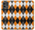 W3421 Noir Orange Blanc Argyle Plaid Etui Coque Housse et Flip Housse Cuir pour Motorola Moto G Stylus 5G (2023)