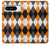 W3421 Noir Orange Blanc Argyle Plaid Etui Coque Housse et Flip Housse Cuir pour Google Pixel 8 pro