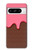 W3754 Cornet de crème glacée à la fraise Etui Coque Housse et Flip Housse Cuir pour Google Pixel 8 pro