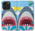 W3947 Caricature d'hélicoptère de requin Etui Coque Housse et Flip Housse Cuir pour iPhone 14 Pro