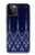 W3950 Motif textile thaïlandais bleu Etui Coque Housse et Flip Housse Cuir pour iPhone 12, iPhone 12 Pro