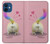 W3923 Queue d'arc-en-ciel de fond de chat Etui Coque Housse et Flip Housse Cuir pour iPhone 12 mini