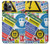 W3960 Collage d'autocollants de signalisation de sécurité Etui Coque Housse et Flip Housse Cuir pour iPhone 11 Pro