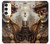 W3949 Crâne Steampunk Fumer Etui Coque Housse et Flip Housse Cuir pour Samsung Galaxy S23 Plus