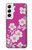 W3924 Fond rose fleur de cerisier Etui Coque Housse et Flip Housse Cuir pour Samsung Galaxy S22