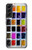 W3956 Graphique de boîte à palette aquarelle Etui Coque Housse et Flip Housse Cuir pour Samsung Galaxy S22 Plus