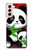 W3929 Panda mignon mangeant du bambou Etui Coque Housse et Flip Housse Cuir pour Samsung Galaxy S21 5G