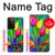 W3926 Peinture à l'huile de tulipe colorée Etui Coque Housse et Flip Housse Cuir pour Samsung Galaxy S21 Ultra 5G