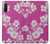 W3924 Fond rose fleur de cerisier Etui Coque Housse et Flip Housse Cuir pour Samsung Galaxy Note 10