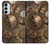 W3927 Boussole Horloge Gage Steampunk Etui Coque Housse et Flip Housse Cuir pour Samsung Galaxy M14