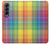 W3942 Tartan à carreaux arc-en-ciel LGBTQ Etui Coque Housse et Flip Housse pour Samsung Galaxy Z Fold 4