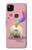 W3923 Queue d'arc-en-ciel de fond de chat Etui Coque Housse et Flip Housse Cuir pour Google Pixel 4a