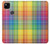 W3942 Tartan à carreaux arc-en-ciel LGBTQ Etui Coque Housse et Flip Housse Cuir pour Google Pixel 4a