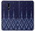 W3950 Motif textile thaïlandais bleu Etui Coque Housse et Flip Housse Cuir pour LG G7 ThinQ
