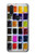W3956 Graphique de boîte à palette aquarelle Etui Coque Housse et Flip Housse Cuir pour Motorola One Action (Moto P40 Power)
