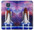 W3913 Navette spatiale nébuleuse colorée Etui Coque Housse et Flip Housse Cuir pour Motorola Moto G Play (2021)
