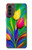 W3926 Peinture à l'huile de tulipe colorée Etui Coque Housse et Flip Housse Cuir pour Motorola Moto G52, G82 5G