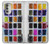 W3956 Graphique de boîte à palette aquarelle Etui Coque Housse et Flip Housse Cuir pour Motorola Moto G51 5G