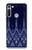 W3950 Motif textile thaïlandais bleu Etui Coque Housse et Flip Housse Cuir pour Motorola Moto G8