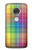 W3942 Tartan à carreaux arc-en-ciel LGBTQ Etui Coque Housse et Flip Housse Cuir pour Motorola Moto G7, Moto G7 Plus