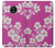 W3924 Fond rose fleur de cerisier Etui Coque Housse et Flip Housse Cuir pour Motorola Moto G6