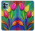 W3926 Peinture à l'huile de tulipe colorée Etui Coque Housse et Flip Housse Cuir pour Motorola Edge+ (2023), X40, X40 Pro, Edge 40 Pro