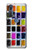 W3956 Graphique de boîte à palette aquarelle Etui Coque Housse et Flip Housse Cuir pour Motorola Edge+