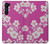 W3924 Fond rose fleur de cerisier Etui Coque Housse et Flip Housse Cuir pour Motorola Edge