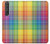 W3942 Tartan à carreaux arc-en-ciel LGBTQ Etui Coque Housse et Flip Housse Cuir pour Sony Xperia 1 III