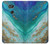 W3920 Couleur bleu océan abstrait émeraude mélangée Etui Coque Housse et Flip Housse Cuir pour Sony Xperia XA2